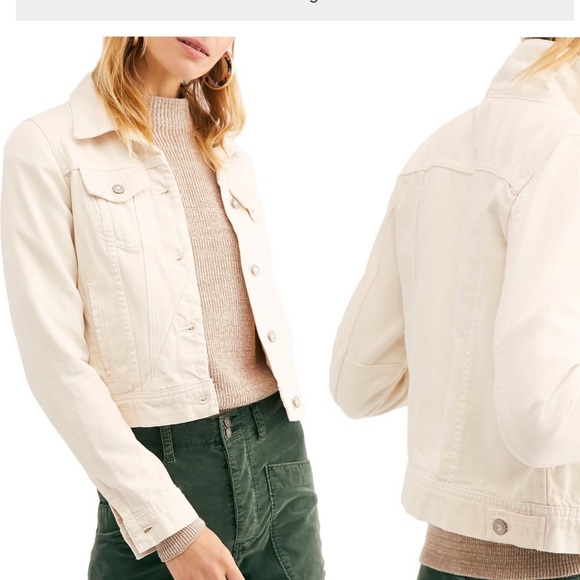 cream white denim jacket